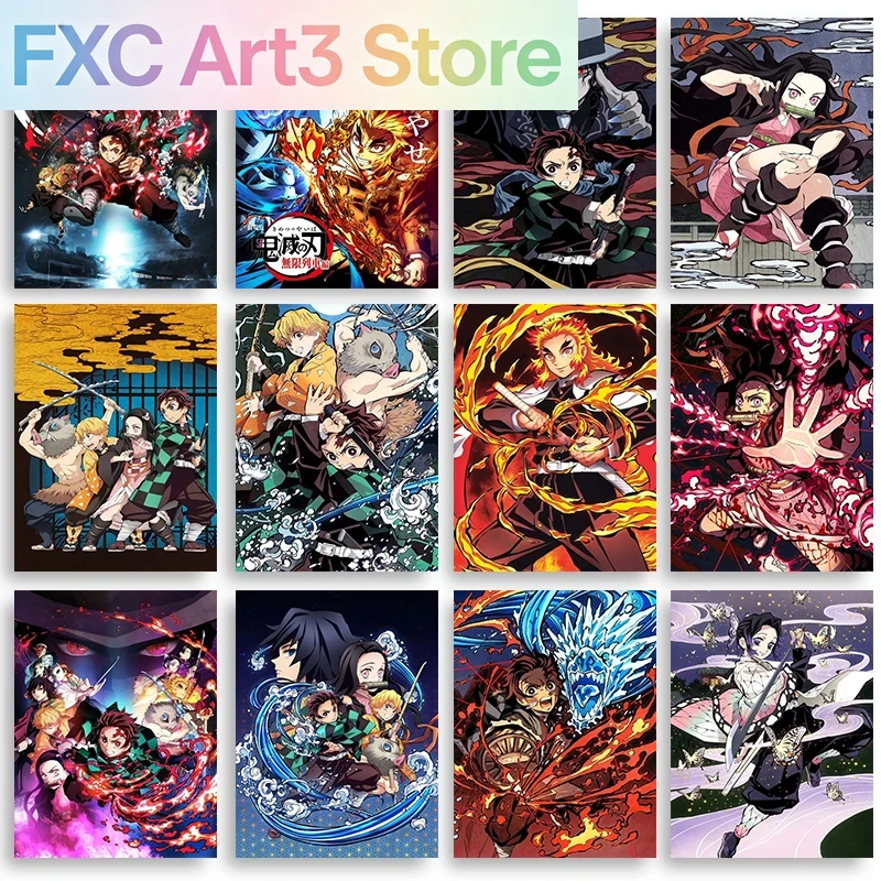 Anime Merchandise Posters - Frameless,Anime Demon Slayer Classic Canvas Painting