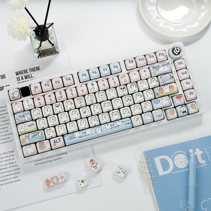 Cute Girly MOA Joke Bear PBT D - Keycap Artisan Anime recension och pris