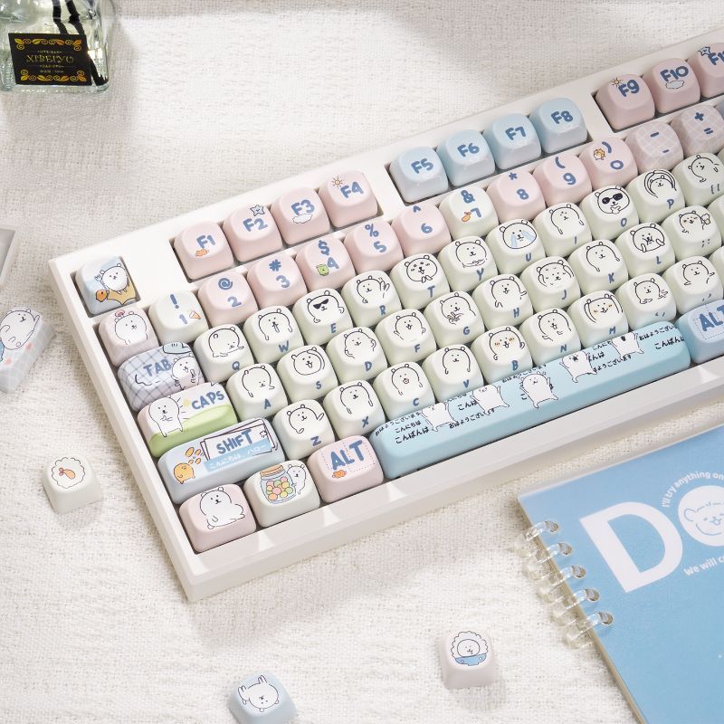 Cute Girly MOA Joke Bear PBT D - Keycap Artisan Anime recension och pris