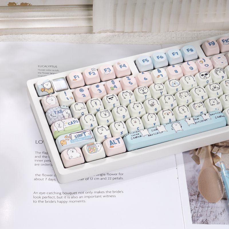 Cute Girly MOA Joke Bear PBT D - Keycap Artisan Anime recension och pris