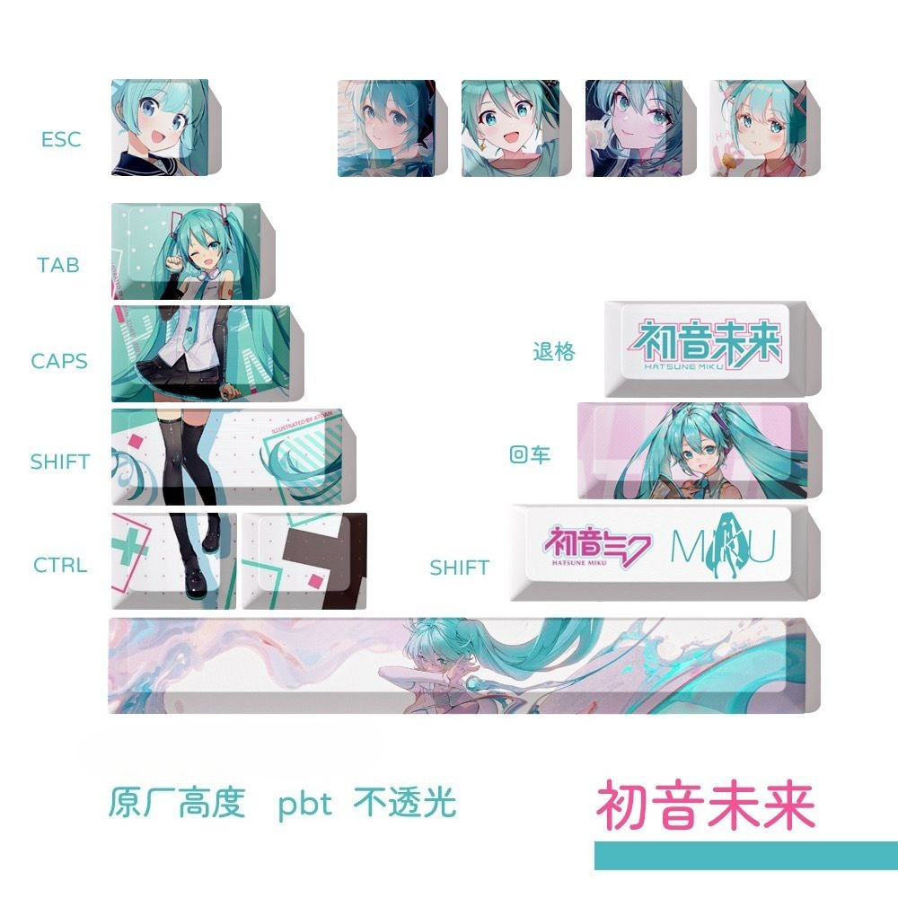 Hatsune Miku Keycaps, OEM Heig - Keycap Artisan Anime recension och pris