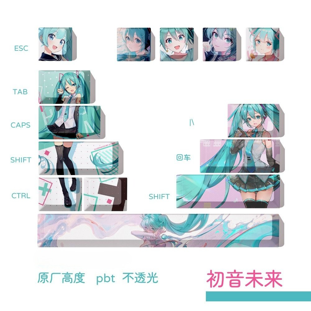 Hatsune Miku Keycaps, OEM Heig - Keycap Artisan Anime recension och pris