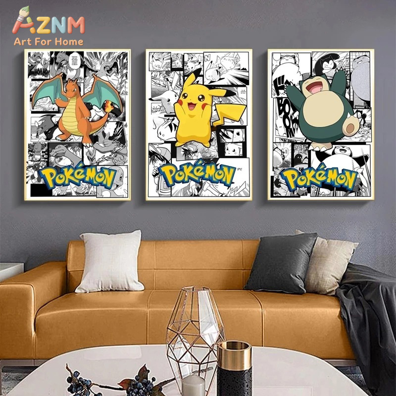 AZNM Pokemon Charizard Pikachu - Anime Merchandise Posters recension och pris