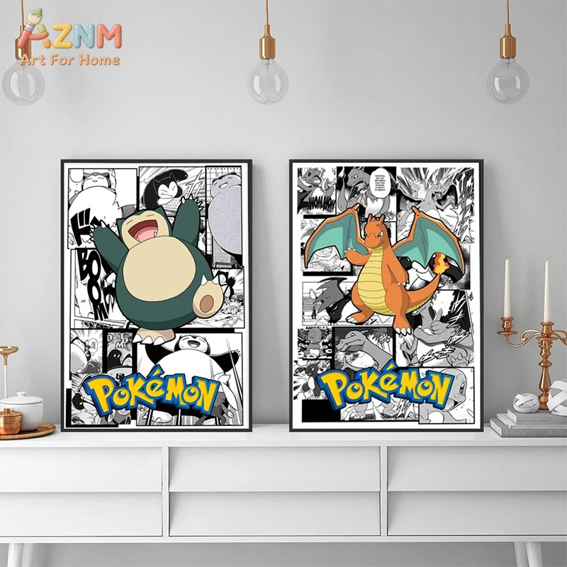 AZNM Pokemon Charizard Pikachu - Anime Merchandise Posters recension och pris