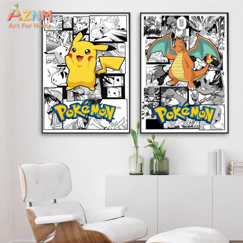 AZNM Pokemon Charizard Pikachu - Anime Merchandise Posters recension och pris